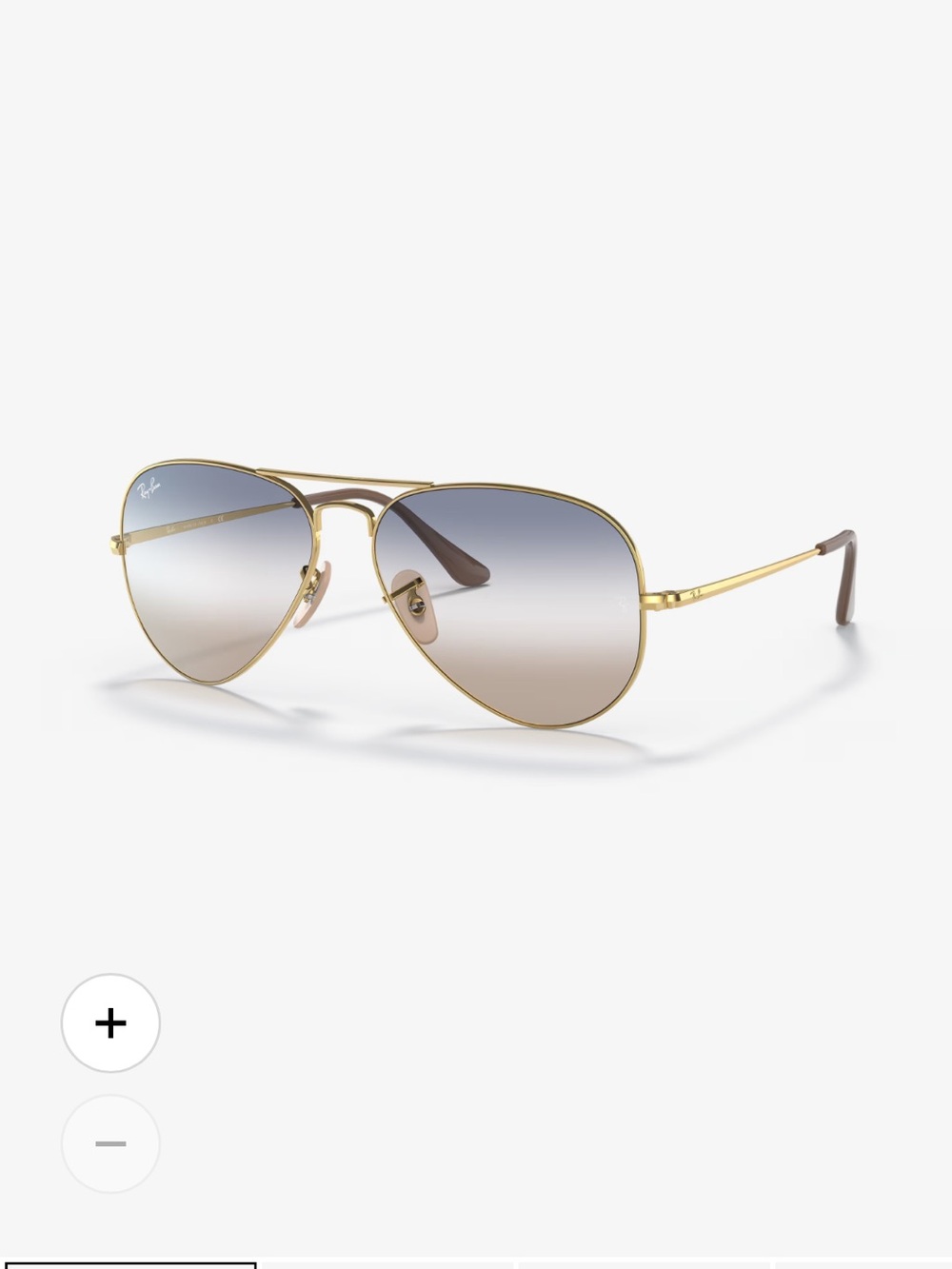 Ray-Ban Gold Frame Sunglasses with Blue-Gray Gradient Lenses